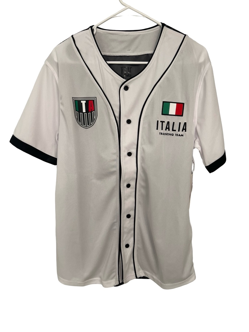 ITALIA White Short-Sleeve Training Baseball Jersey